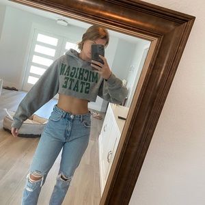 Michigan state cropped hoodie